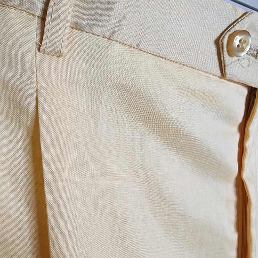 NWT Mojito 100% Linen Yellow Pleated Pants Men's Size‎ 44 (29